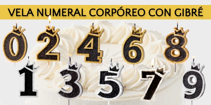 VELA NUMERAL CORPOREO CON GIBRE 